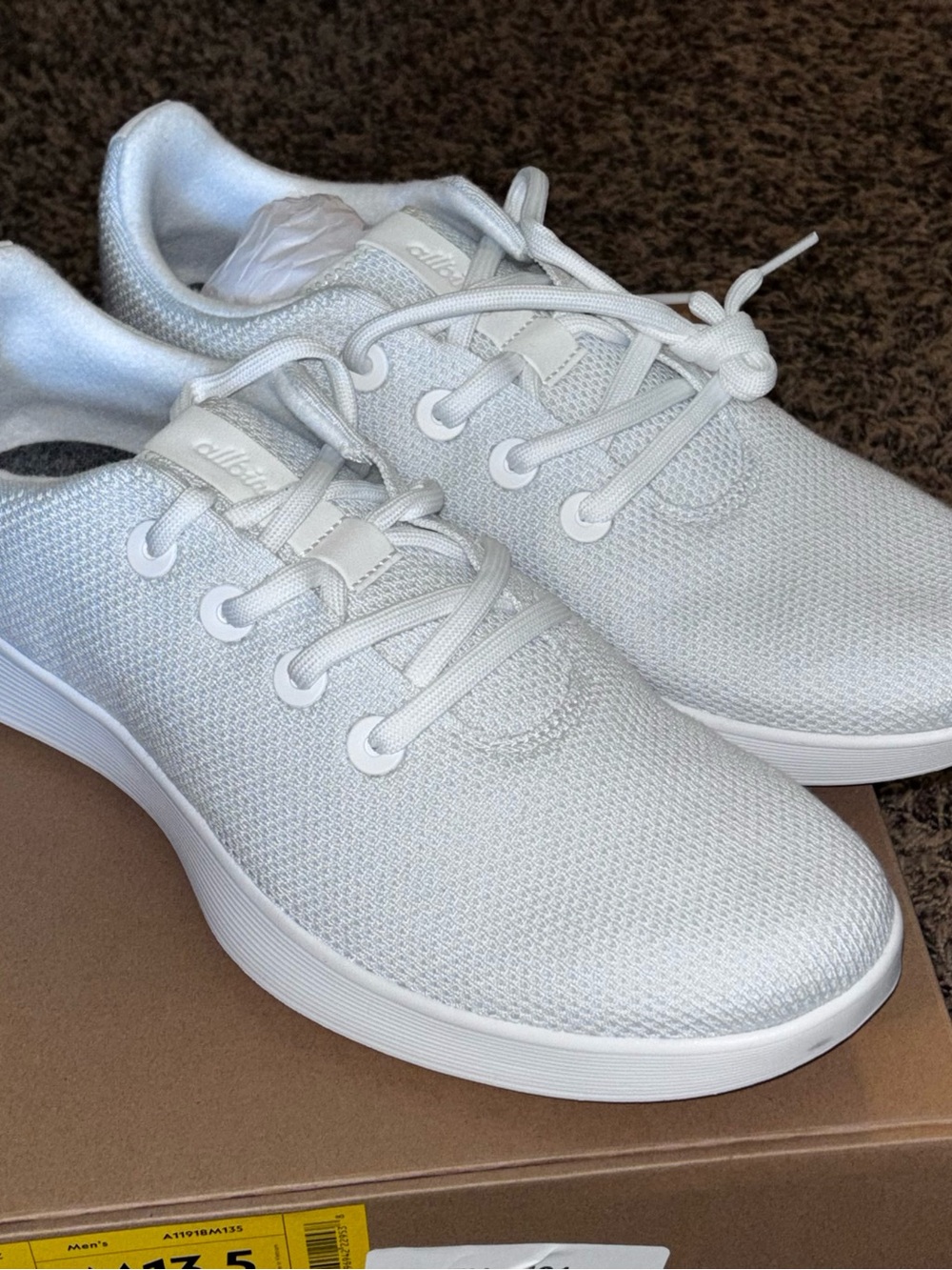 Allbirds Tree Runner NZ Men’s Size 13.5 Blizzard White Sneaker Shoes New
